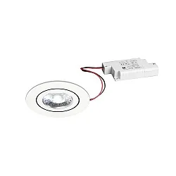 recessed luminaire IP20, glossy, transparent, white  6W 660lm 3000K 20-40° 20-40° CRI 80-89