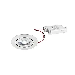 Indbygningslampe IP20, blank, gennemsigtig dæmpbar 6W 700lm 4000K 20-40° 20-40° CRI 80-89