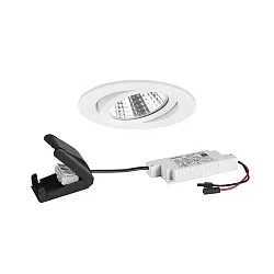 Indbygningslampe rund, svingbar IP20, hvid dæmpbar 6W 640lm 3000K 20-40° 20-40° CRI 80-89