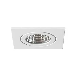 Recessed outdoor LED spot set BB16, IP54, square, 230V, 6W 3000K 640lm 38°, fixed, dimmable, white