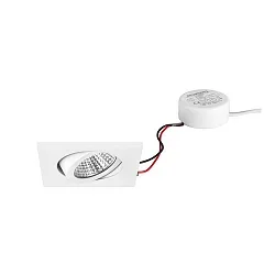 Indbygningslampe svingbar, firkantet IP20, hvid dæmpbar 6W 640lm 3000K 20-40° 20-40° CRI 80-89