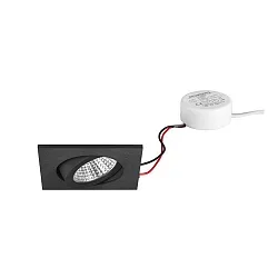 Indbygningslampe svingbar, firkantet IP20, sort dæmpbar 6W 640lm 3000K 20-40° 20-40° CRI 80-89