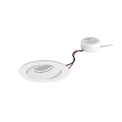 Indbygningslampe IP20, blank, hvid  7W 680lm 3000K 20-40° 20-40° CRI 80-89