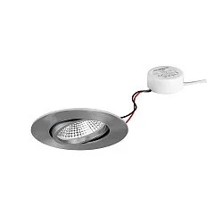 Indbygningslampe IP65, blank, nikkel  7W 620lm 3000K 20-40° 20-40° CRI 80-89