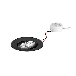 Indbygningslampe IP65, blank, sort  7W 620lm 3000K 20-40° 20-40° CRI 80-89