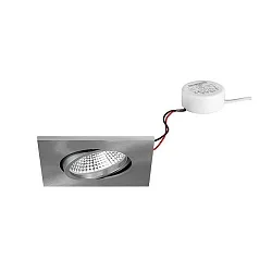 Indbygningslampe IP65, blank, nikkel  7W 620lm 3000K 20-40° 20-40° CRI 80-89