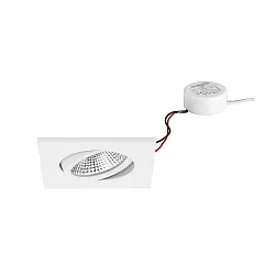 Indbygningslampe IP65, blank, hvid  7W 620lm 3000K 20-40° 20-40° CRI 80-89
