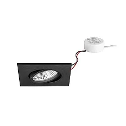 Indbygningslampe IP65, blank, sort  7W 620lm 3000K 20-40° 20-40° CRI 80-89