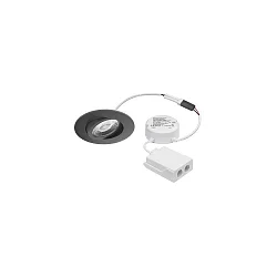 Indbygningslampe ABACO ROUND svingbar, DALI styrbar, tunable white IP44, sort dæmpbar 6W 750lm 2700-6500K 36° 36° CRI 82