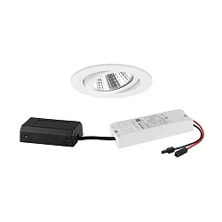 Indbygningslampe rund, svingbar IP20, hvid dæmpbar 6W 640lm 3000K 20-40° 20-40° CRI 80-89