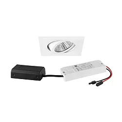 Indbygningslampe svingbar, firkantet IP20, hvid dæmpbar 6W 640lm 3000K 20-40° 20-40° CRI 80-89