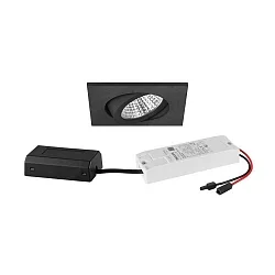 Indbygningslampe svingbar, firkantet IP20, sort dæmpbar 6W 640lm 3000K 20-40° 20-40° CRI 80-89