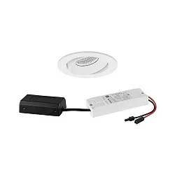 Indbygningslampe IP20, blank, hvid dæmpbar 7W 680lm 3000K 20-40° 20-40° CRI 80-89