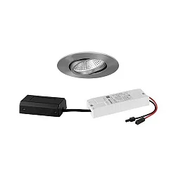 Indbygningslampe IP65, blank, nikkel  7W 620lm 3000K 20-40° 20-40° CRI 80-89