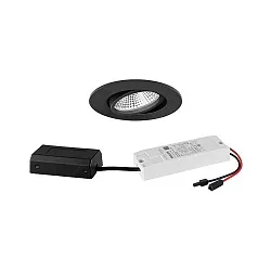 Indbygningslampe IP65, blank, sort  7W 620lm 3000K 20-40° 20-40° CRI 80-89