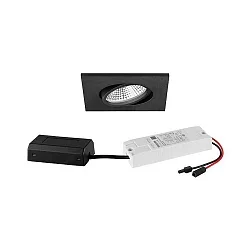 Indbygningslampe IP65, blank, sort dæmpbar 7W 620lm 3000K 20-40° 20-40° CRI 80-89