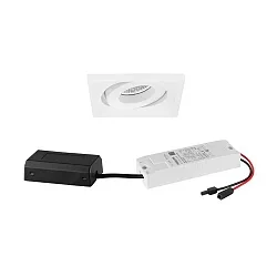 Indbygningslampe svingbar, firkantet IP20, hvid dæmpbar 7W 680lm 3000K 20-40° 20-40° CRI 80-89
