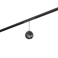 track pendant luminaire PEPA BALL 15°-55° down, DALI controllable, focusable IP20, black matt dimmable