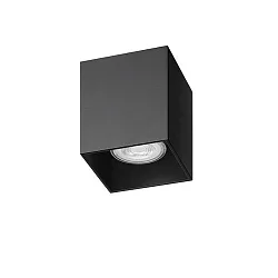 overflade lampe TURN-S GU10 1-flamme, stiv, firkantet IP20, sort mat dæmpbar