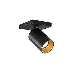 Loftlampe TAGES 1-flamme, firkantet GU10 IP20, sort mat dæmpbar