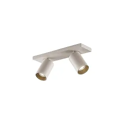 spotlight bar TAGES 2 flames, square, long GU10 IP20, white matt dimmable