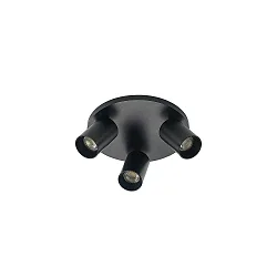 Loftlampe TAGES 3-flammer, rund GU10 IP20, sort mat dæmpbar