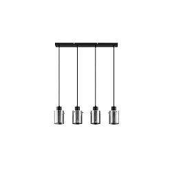 pendant luminaire MURRAY 4 flames, cylindrical E27 IP20, black matt dimmable