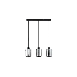 pendant luminaire MURRAY 3 flames, cylindrical E27 IP20, black matt dimmable