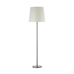 Standerlampe med afbryder, med skærm E27, chrom, hvid dæmpbar
