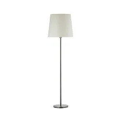 Standerlampe med skærm E27, nikkel, sort 