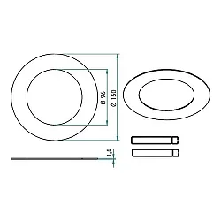 adapter, nikkel mat