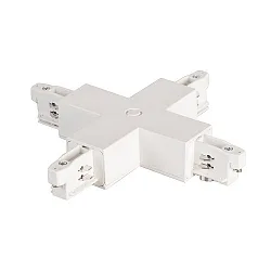 Cross connector for 3-phase power tracks, 12 x 12cm, white