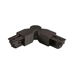 Flexible corner connector for 3-phase power tracks, protective conductor on the inside