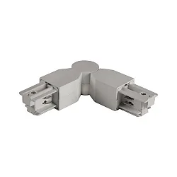 Flexible corner connector for 3-phase power tracks, protective conductor on the inside