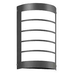 Outdoor wall luminaire 16/1, IP44, E27, stainless steel / opal glass, anthracite