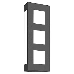 Udendørs wall luminaire AQUA TRILO 3-fold, firkantet E27 IP44, antracit
