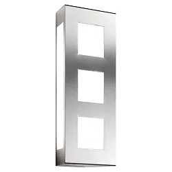 Udendørs wall luminaire AQUA TRILO 3-fold, firkantet E27 IP44, rustfrit stål