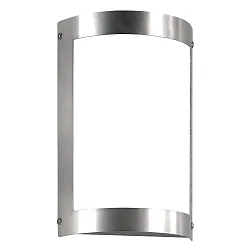 Udendørs wall luminaire lang, halvrund E27 IP44, rustfrit stål