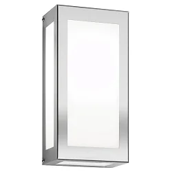 Outdoor wall luminaire AQUA RAIN, IP44, E27, stainless steel / opal glass, brushed