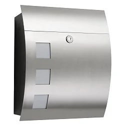 Postkasse WINDOW-VERSION med lås, buet, rustfrit stål