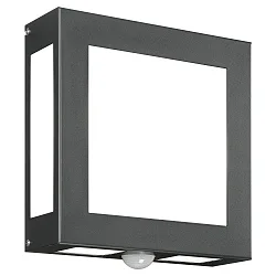 Outdoor wall luminaire AQUA LEGENDO with motion detector, IP44, 2x E27, stainless steel / opal glass, anthracite
