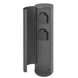 Energy column with 2 power plugs and shutter, IP44, height 40cm, max. 4000W, anthracite