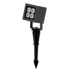 Udendørs spot LED 40° / REMOVABLE SPIKE Kubusform, justerbar IP65, antracit