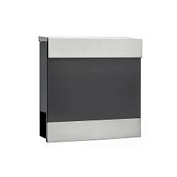 Postkasse med avisholder INOX BAR - OPTIONAL USE justerbar, med lås, antracit, rustfrit stål