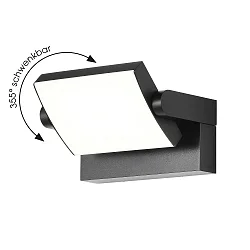 Udendørs wall luminaire CCT Switch, vipbar IP54, antracit