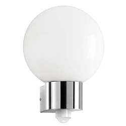 Udendørs wall luminaire AQUA BALL rund, med bevægelsesdetektor E27 IP44, rustfrit stål