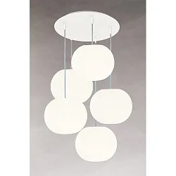 Pendel ACAI 26 5-flammer, rund E27 IP20, mat, opal hvid dæmpbar