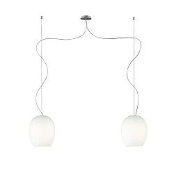 Pendel ANUA 2-flammer E27 IP20, aluminium børstet, mat, opal hvid dæmpbar
