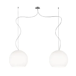 Pendant luminaire BELL, 2x E27, IP20, opal white matt