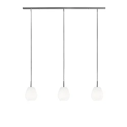 Pendant luminaire BAGAN, 3x E27, IP20, opal white matt